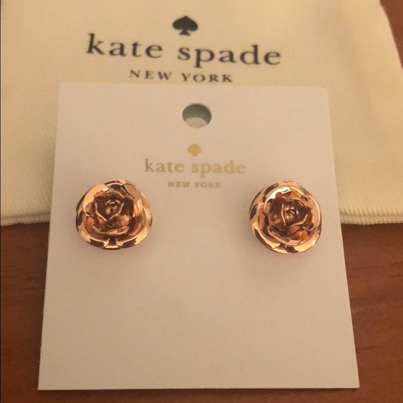 Super Cute Kate Spade ♠️ Rose Earrings 🌹 - Picture 2 of 4